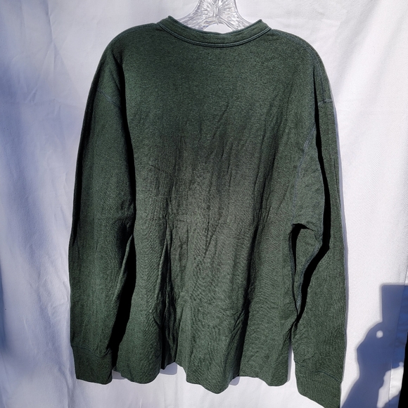 L L BEAN Green Pull Over Cotton and Wool Blend Shirt Mens XL - Picture 5 of 5